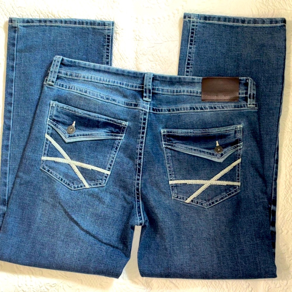 NWOT Men's TK Axel Nantckt Slim Bootcut Denim Jeans Size 36x32 - Picture 4 of 16